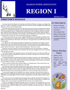 region 1 spring newsletter